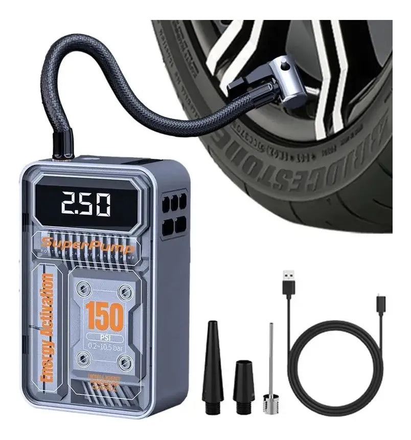 Air Go - Compresor Inflador Inalambrico Portátil (Motos-Autos-Bicis-Pelotas)